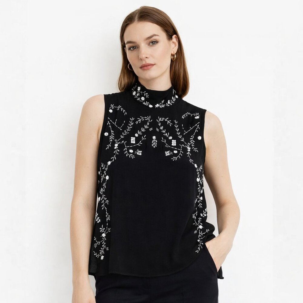 Forever 21 Black Beaded Top